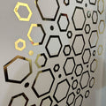 Acrylic Self Adhesive Wall Decor Mirrors Hexa Rings