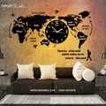 World Map Wall Clock with Rope Light(Large)
