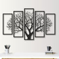 Five Frames Tree 3D art Decor for Walls