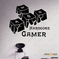 Hardcore Gamer WASD Keyboard Keys Gamer Room Sign (hg02)